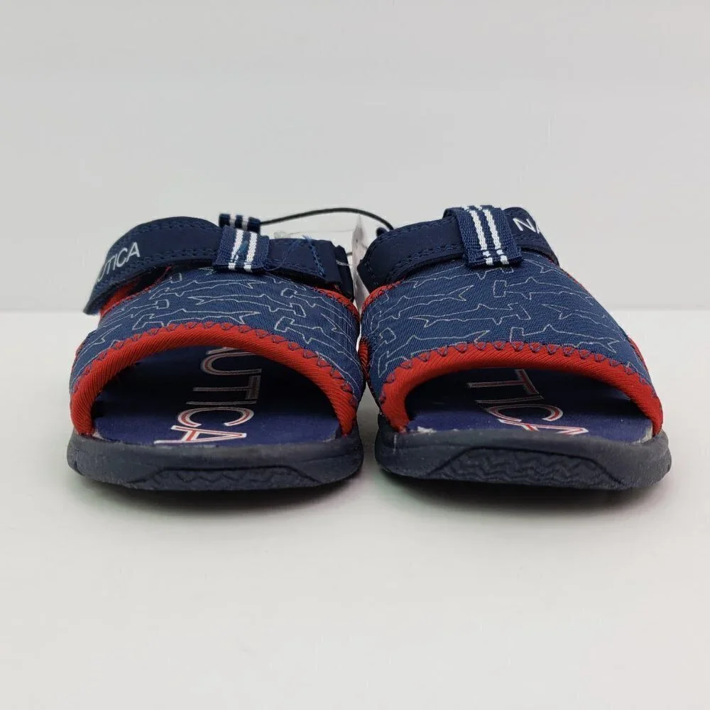 NEW Nautica Diera Baby Boy Size 5 Navy Hammerhead Blue Red Casual Sandals